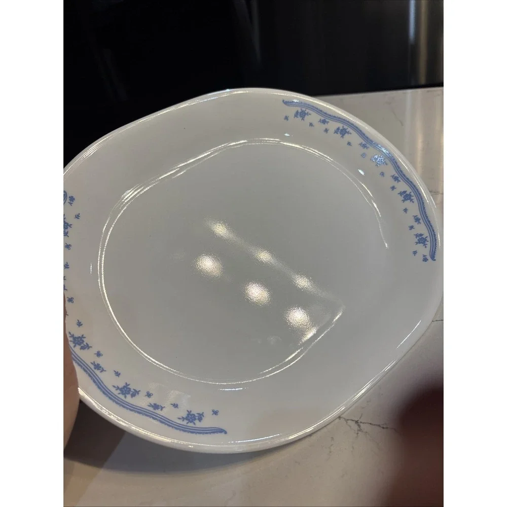 Morning Blue Pattern Corelle by Corning Serving Tray Platter 12.25 X 10 Inches